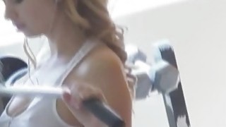 Fucking busty teen roommate in the gym tube porn video